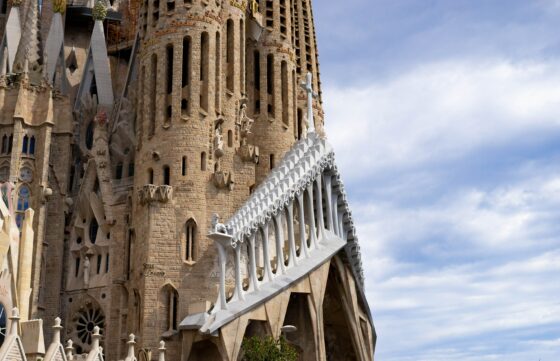 View of a tower of the Sagrada Familia